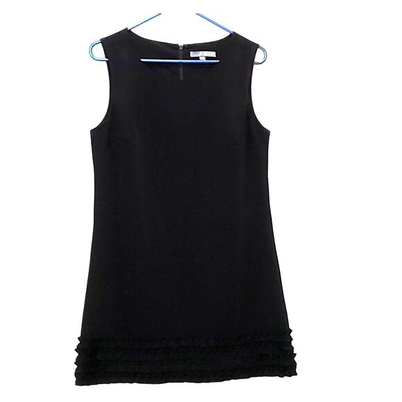 Twenty-One Dress Womens Medium Little Black Mini Sleeveless Ruffle Bottom Zip - Picture 1 of 4